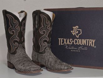 Nubuck American 🐊- Square Toe Cowboy Boots - Men Size 11.5