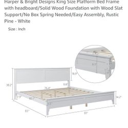 **Yes, It's Available** New In Box King Size Bedframe- White