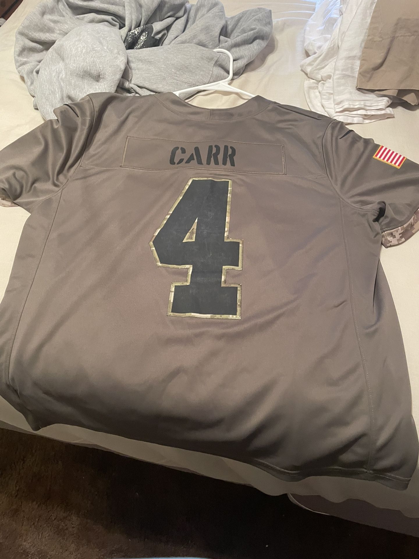 Camo Green Derek Carr Raiders Jersey