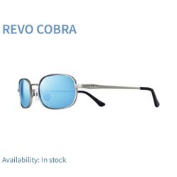 REVO COBRA Antique Silver Revo Blue 53/21/140 Sunglasses/ Sunglass Case & Cloth