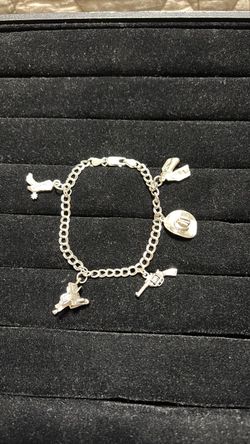 Sterling silver charm bracelet