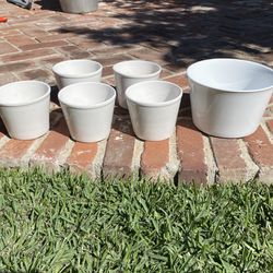 IKEA CERAMIC FLOWER POTS PLANTERS  5” and 8”