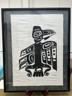Haida Raven Art by Charles B. Greul On Rice Paper