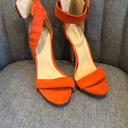Orange Heeled Sandals