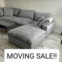 Gray Cloud Couch Modular Sectional Sofa 