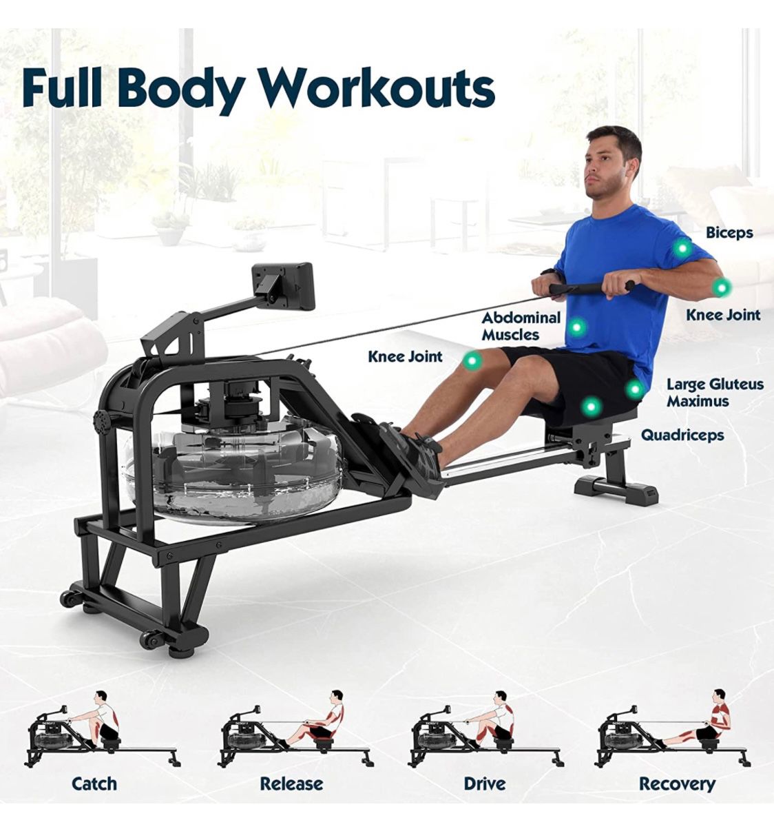 MaxKare Water Rowing Machine/Work Out /indoor Exercise /home Gym Exercise 