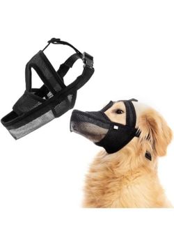 BINGPET Breathable Soft Dog Muzzle Air Mesh Drinkable Pet Muzzle, Anti-Biting....  Features & details Size L: Mouth Girth 9in - 10.2in, Head Girth : 1