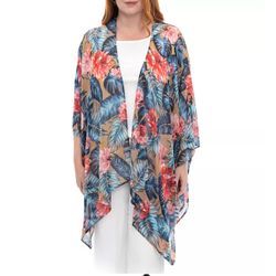 Floral Open-Front Kimono
