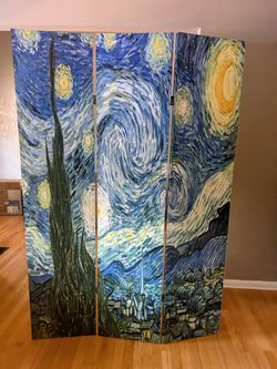 Two Van Gogh canvas room dividers