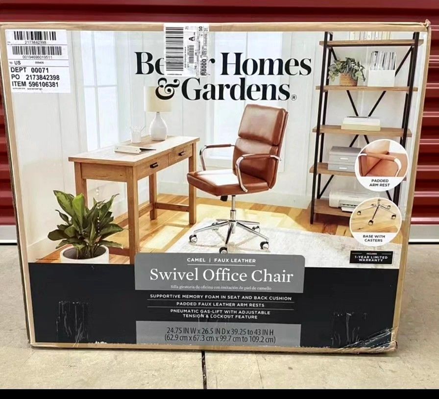 Brown Better Homes & Gardens Swivel
Office Chair, Faux Leather