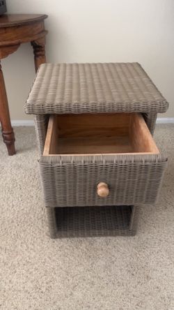 Wicker side table