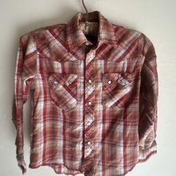 Vintage Rustler By Wrangler Pearl Snap Western Shirt Cowboy Red Plaid Rodeo Med