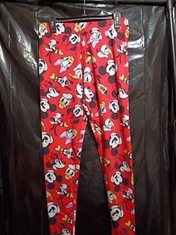 Pair of Red Disney - Themed All - Over Print Leggings. Size Large.
