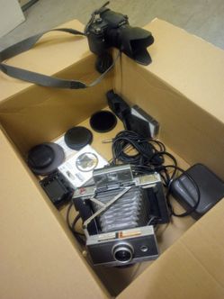 Camera Polaroid Auto Land 100 + Lumix Camera