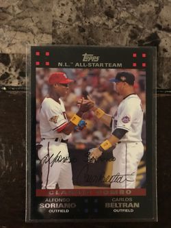 Alfonso Soriano & Carlos Beltran Topps Combo card