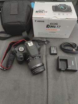 Canon EOS Rebel T7 with accessories