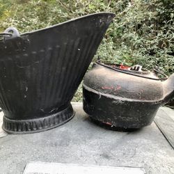 Antique Ash Pan And Kettle