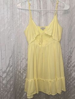 yellow baby doll tie, front mini dress