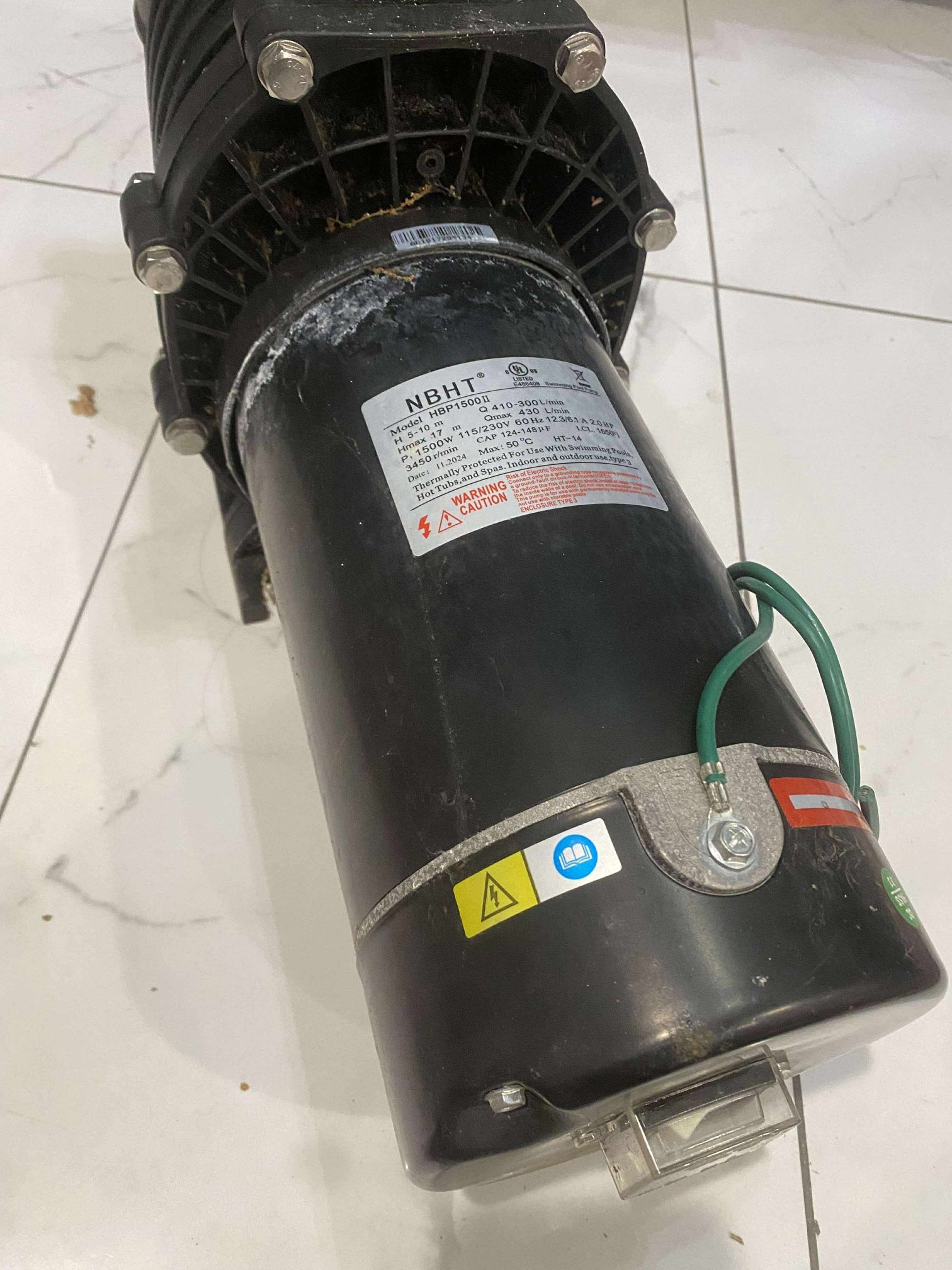 NBHT Swimming Pool Pump, Model HBP1500B 2/4