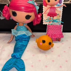 Lalaloopsy Doll  Coral Sea Shell Mermaid  Extra New Bathing Suit & Pet