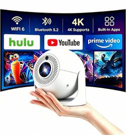 Portable Mini Projector with WiFi & Bluetooth, Auto Focus Ceiling Projector. K125