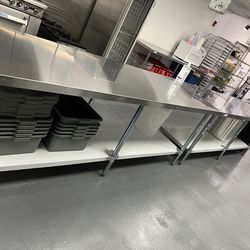 Commercial Stainless Steel Work Table 30” x 96” – Heavy Duty – Excellent Condition - Normal Wear