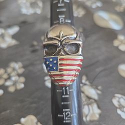 USA Skull Flag Ring