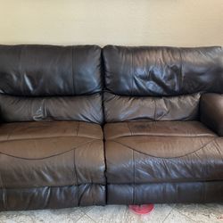 2 90inch Leather Catnapper Electric Reclining Sofas