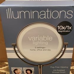 conair illuminations makup vanity mirror 10x/1x brand new 