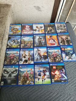 PS4 Juegos Playstation 4 Games . $15! Cada uno. 2 por $30! 3 por $45 4 por $60! 8 por $100!. I will trade games for Pokémon cards folder blinder or PS