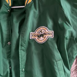 RARE Vintage Notre Dame Chalk Line Wind Breaker. XL In Mint Condition No Holes And No Stains . Had In My Collection For 30 Years, Found It At My Moms 