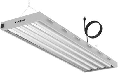VIVOSUN T5 Grow Lights, 5000 Lumens per 4ft., 216W (4 X 54W), 6500K HO Fluorescent Tubes, with High-Output T5 Light Fixture Bulbs for Indoor Plants, 8