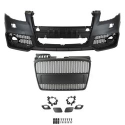 For 05-08 Audi B7 A4, RS4 Style Front Bumper with Black Front Grille
