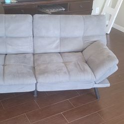 Grey Micro Suade Futon Sofa