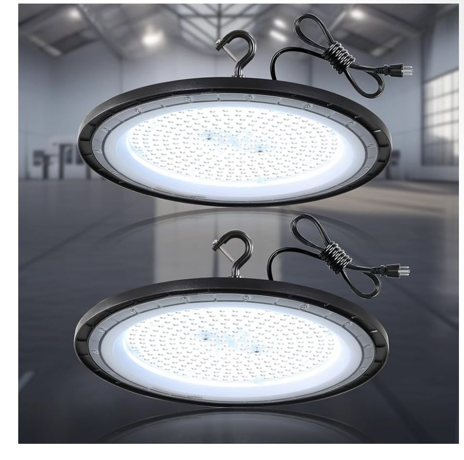 LED High Bay UFO Light 100W 15000lm 2 Pack