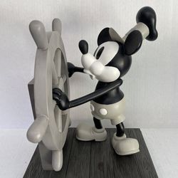 Disney’s Mickey Mouse Steamboat Willie 85th Anniversary Large Figure. Very Rare 15” Tall Figurine Statue Collectible