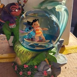 Lilo And Stitch Surfing Disney Snowglobe