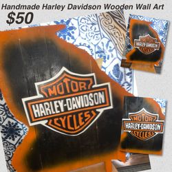 Harley Davidson Wooden Pallet Wall Sign