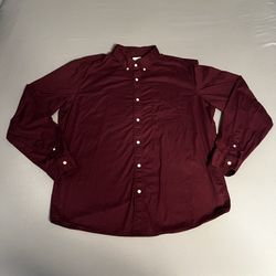 Gap Adult Button-Down Untucked Long Sleeve Dress Shirt