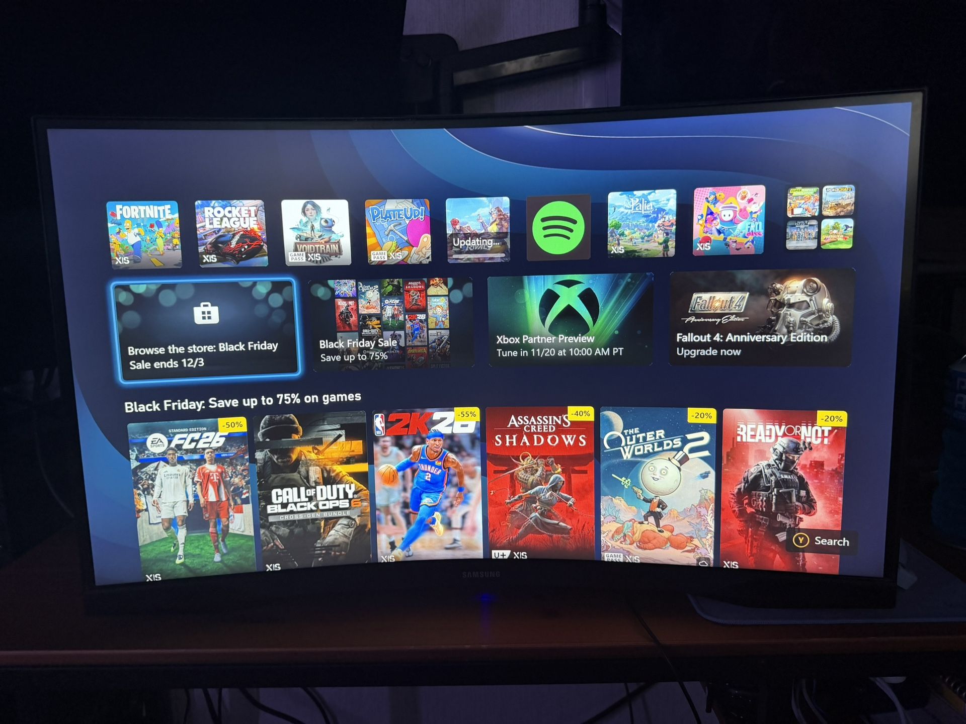 Curved Samsung Gaming Monitor 