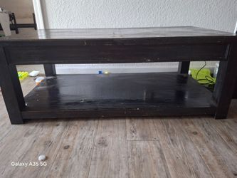 Dark Wood Coffee Table with Storage Shelf