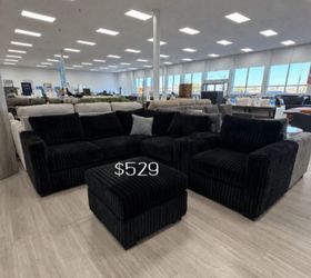 Stylish sectional sofa with ottoman, Cupholders & USB ports