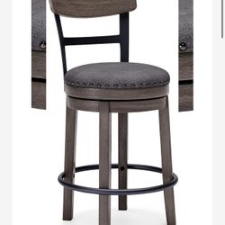 Signature Design by Ashley Caitbrook 24" Farmhouse Counter Height Upholstered Swivel Barstool, Gray Dark Gray Counter Height Bar Stool