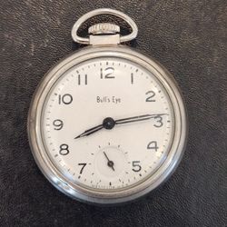 Westclox Bull's Eye, Pocket Watch, Made In USA, Wind Watch, Working