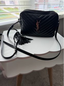 Saint Laurent Black Quilted Leather Crossbody Camera Bag