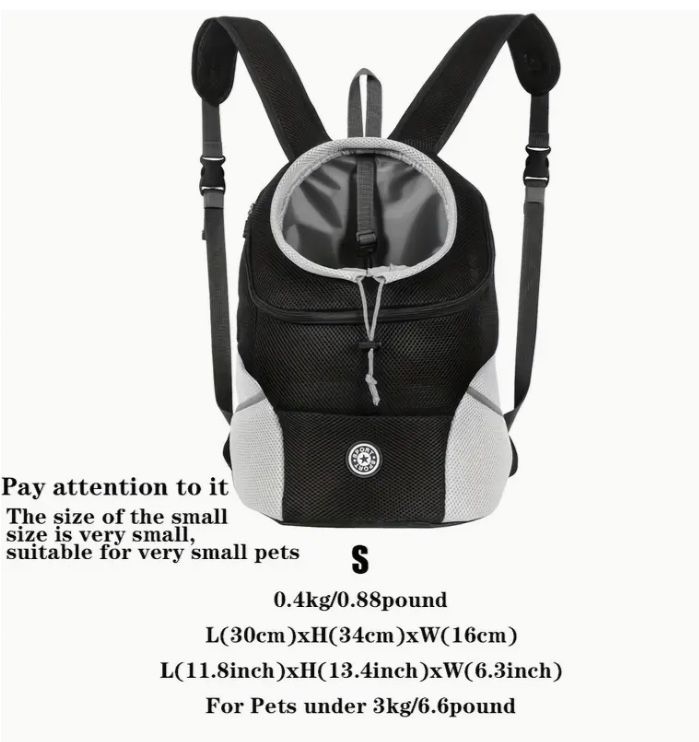 Free -$5 [Breathable Dog Carrier] Adjustable Breathable Mesh Dog Carrier Backpack - Front-Facing Legs Out Design with Zippered Openings for Small Dogs