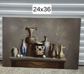Still Life Vases Canvas Wall Art 24x36