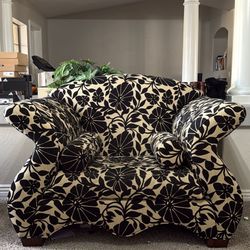 Vintage Two Pieces, Beige, And White Sofa