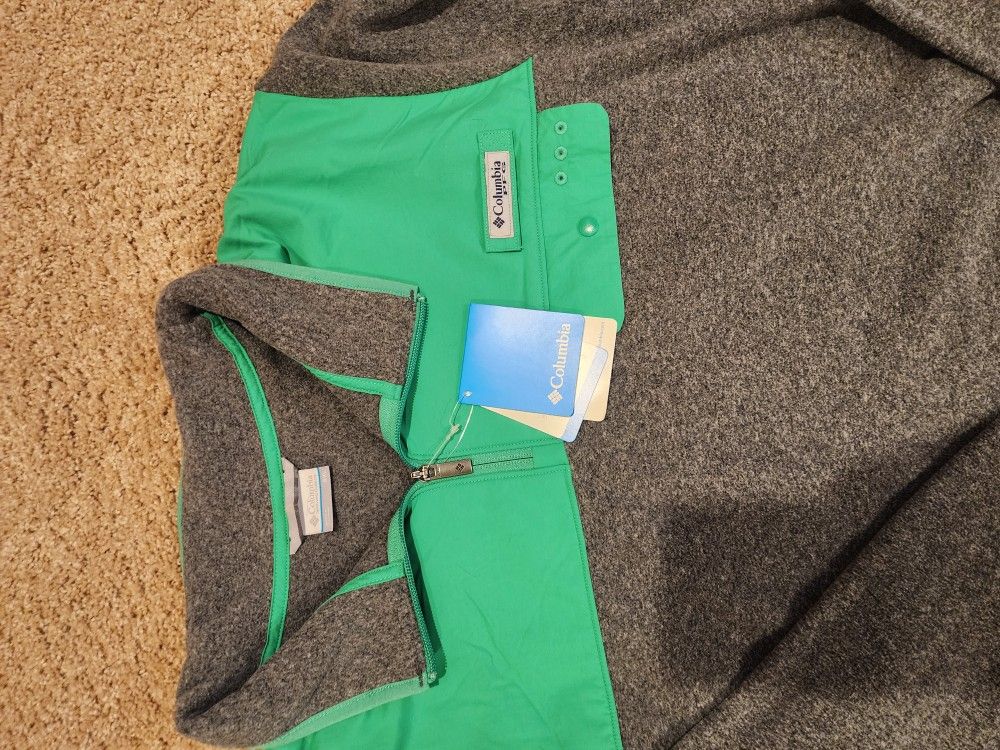 New Men Columbia Snap Fleece Xxl Tags