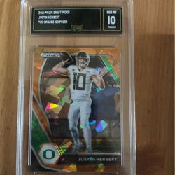 Justin Herbert 2021 Prizm Draft Picks Grade 10!!!